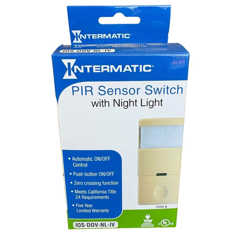 Intermatic IOS-DOV-NL-IV PIR Motion Sensor Switch Night Light 120V Ivory NEW